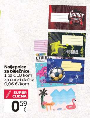 Naljepnice za bilježnice
