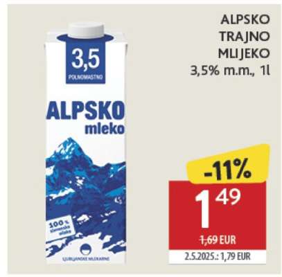 ALPSKO Trajno mlijeko