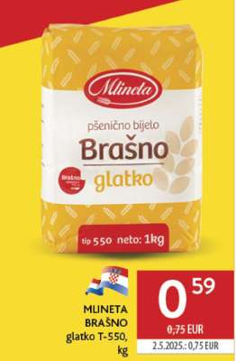 MLINETA BRAŠNO glatko T-550, kg