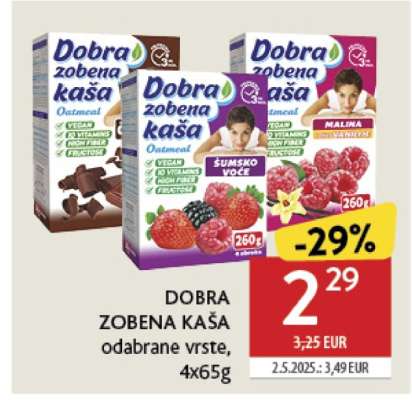 DOBRA ZOBENA KAŠA odabrane vrste, 4x65g