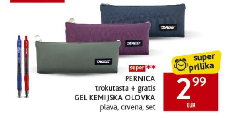 PERNICA trokutasta + gratis GEL KEMIJSKA OLOVKA plava, crvena, set