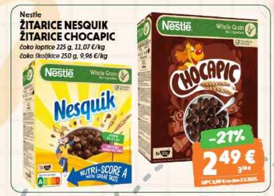 Nestle ŽITARICE NESQUIK ŽITARICE CHOCAPIC