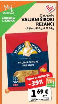 Zlato polje VALJANI ŠIROKI REZANCI