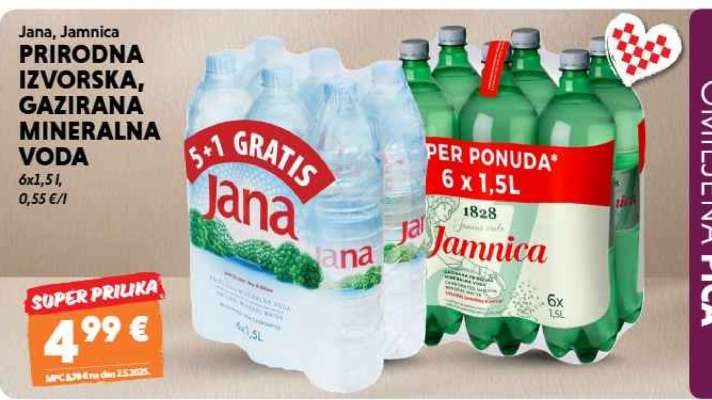 Jana, Jamnica PRIRODNA IZVORSKA, GAZIRANA MINERALNA VODA