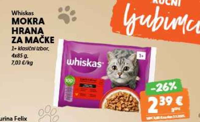 WHISKAS MOKRA HRANA ZA MAČKE