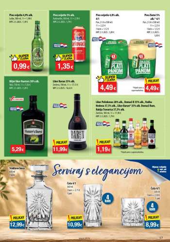 thumbnail - Liker Pelinkovac 28% alk., Domaći B 35% alk., Vodka Hedona 37,5% alk., Liker Barun 35% alk. Domaći Rum, Rakija Travarica 37,5% alk.
