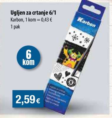 Ugljen za crtanje 6/1