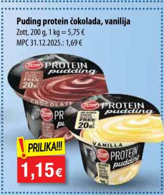Puding protein čokolada, vanilija