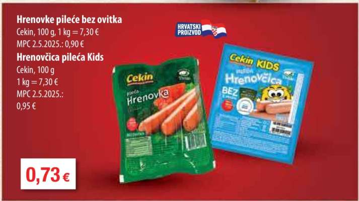 Hrenovke pileće bez ovitka