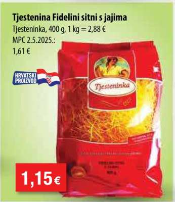 Tjestenina Fidelini sitni s jajima