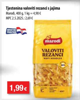 Tjestenina valoviti rezanci s jajima