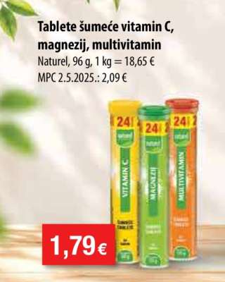 Tablete šumeče vitamin C, Magnezij, Multivitamin