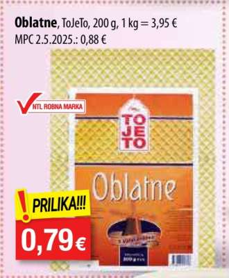 Oblatne ToJeTo 200 g