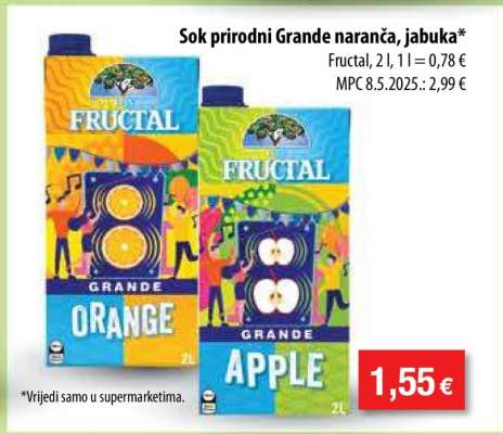 Sok prirodni Grande naranča, jabuka