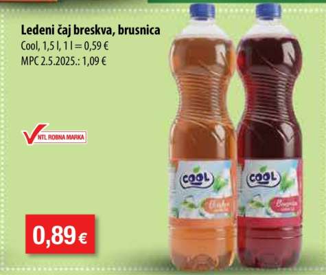 Ledeni čaj breskva, brusnica