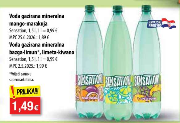 Voda gazirana mineralna mango-marakujá
