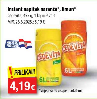 Instant napitak naranča, limun
