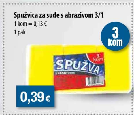 Spužvica za suđe s abrazivom 3/1