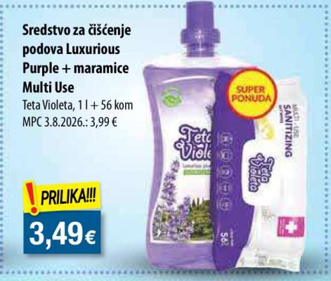 Sredstvo za čišćenje podova Luxurious Purple + maramice Multi Use