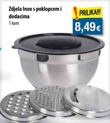 Zdjela Inox s poklopcem i dodacima