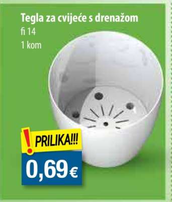 Tegla za cvijeće s drenažom