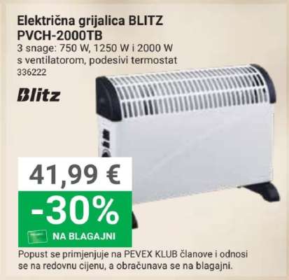 Električna grijalica BLITZ PVCH-2000TB