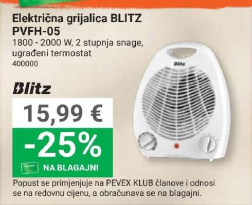 Električna grijalica BLITZ PVFH-05