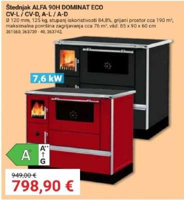 Štednjak ALFA 90H DOMINAT ECO