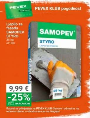 Ljepilo za fasadu SAMOPEV STYRO