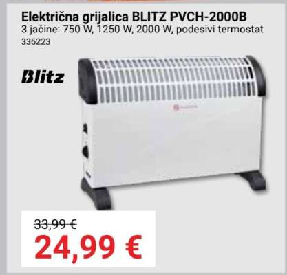 Električna grijalica BLITZ PVCH-2000B