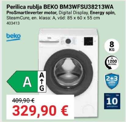 Perilica rublja BEKO BM3WFSU38213WA