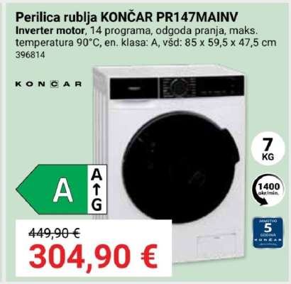 Perilica rublja Končar PR147MAINV