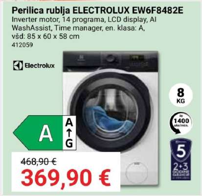 Perilica rublja ELECTROLUX EW6F8482E