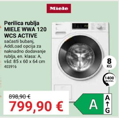 Perilica rublja MIELE WWA 120 WCS ACTIVE