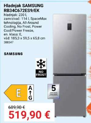 Hladnjak SAMSUNG RB34C672ES9/EK
