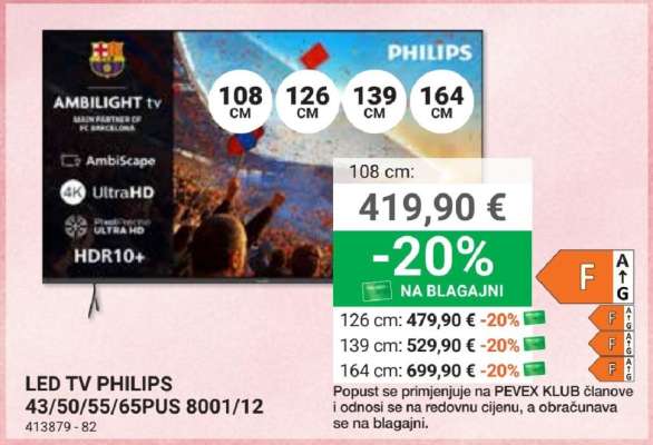 LED TV PHILIPS 43/50/55/65PUS 8001/12