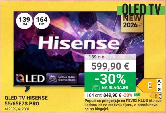 QLED TV HISENSE 55/65E7S PRO
