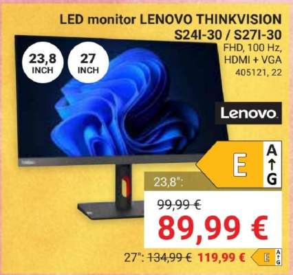 LED monitor LENOVO THINKVISION S24I-30 / S27I-30