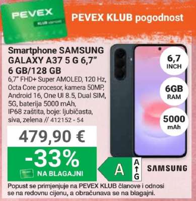 Smartphone SAMSUNG GALAXY A37 5 G 6,7” 6 GB/128 GB
