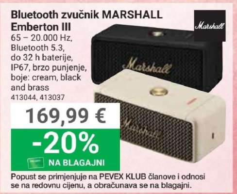Bluetooth zvučnik MARSHALL Emberton III