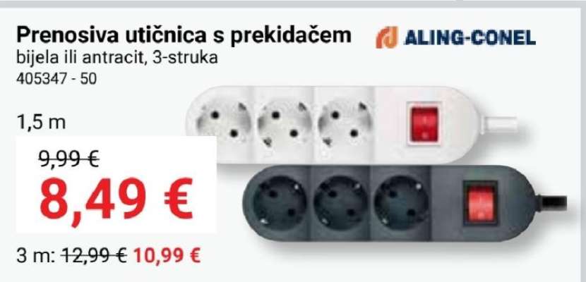 Prenosiva utičnica s prekidačem