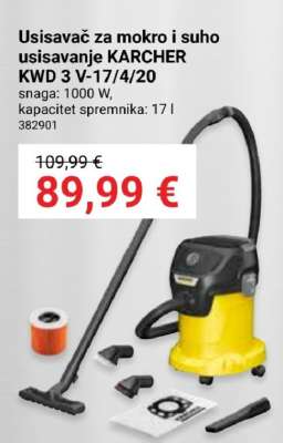 Usisavač za mokro i suho usisavanje KARCHER KWD 3 V-17/4/20