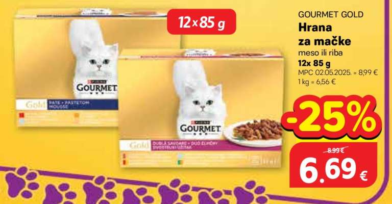 GOURMET GOLD Hrana za mačke meso ili riba 12x 85 g