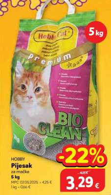 HOBBY Pijesak za mačke 5 kg