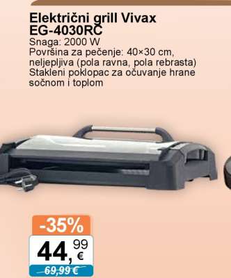 Električni grill Vivax EG-4030RC