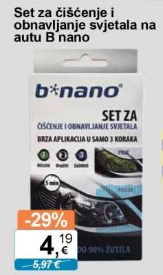 Set za čišćenje i obnavljanje svjetala na autu B nano
