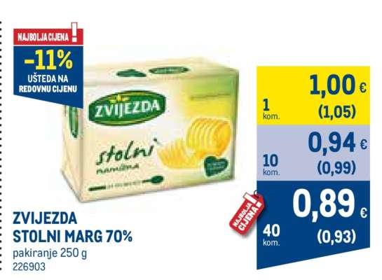 ZVIJEZDA STOLNI MARG 70%