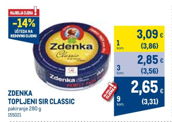 ZDENKA TOPLJENI SIR CLASSIC