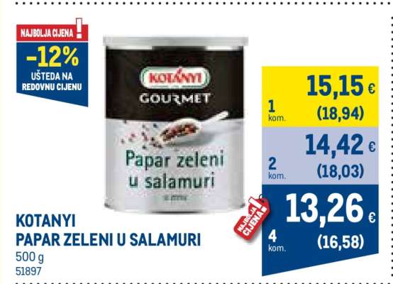 KOTANYI PAPAR ZELENI U SALAMURI