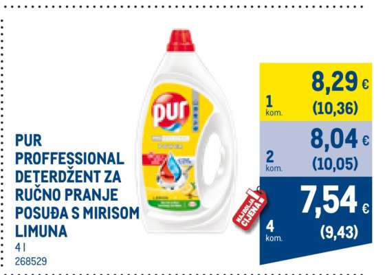 PUR PROFFESSIONAL DETERDŽENT ZA RUČNO PRANJE POSUĐA S MIRISOM LIMUNA